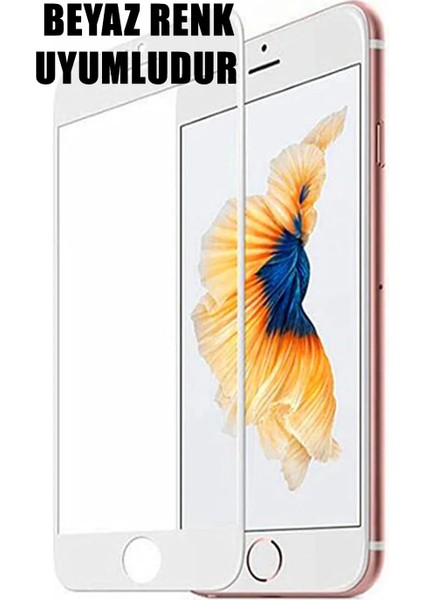 Apple iPhone 8 Plus Ekran Koruyucu 9d Tam Kaplayan Kavisli Iphone 8 Plus-Beyaz
