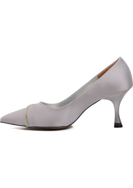 312039 Gümüş Saten Kadın Stiletto fiyatları