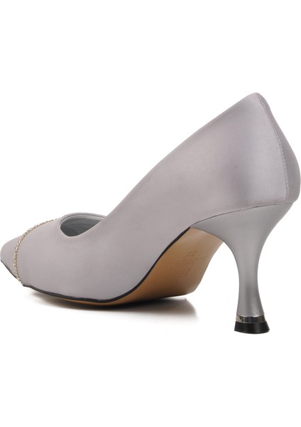 312039 Gümüş Saten Kadın Stiletto fırsatları