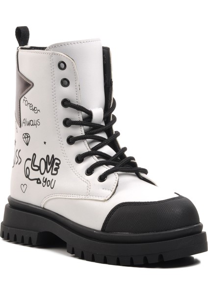 1566-F Beyaz Içi Polarlı Kız Çocuk Bot modelleri