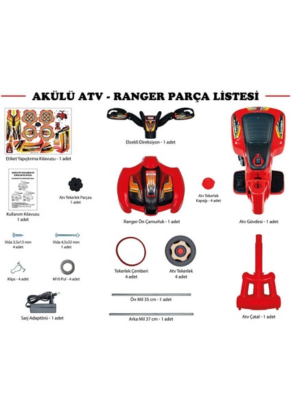 9093 Akülü Atv 6V Ranger Sarı fırsatları