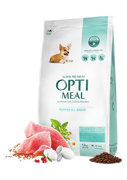 Süper Premium Hindili Her Irk Yavru Köpek Maması 12 kg