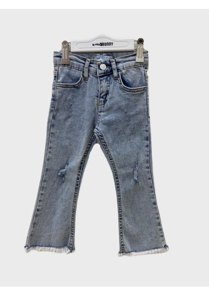 Yırtık Kot Pantolon - Açık Mavi