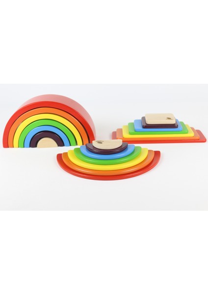 Aliwooden 7 Li Waldorf Gökkuşağı 3 Ü Bir Arada Set