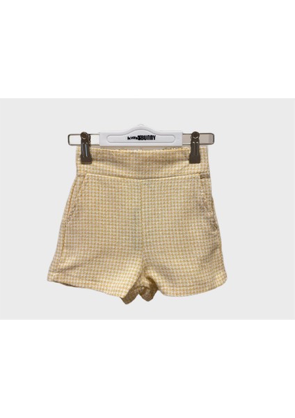 Kaz Ayaklı Kız Şort - Sarı