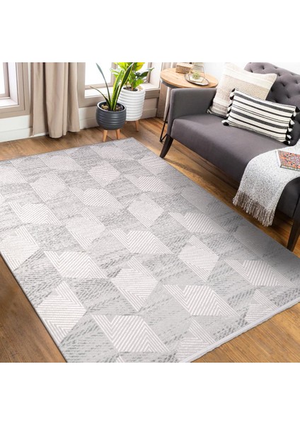 Geometrik Desen Gri Beyaz Triko Akrilik Modern Halı fiyatları