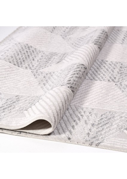 Geometrik Desen Gri Beyaz Triko Akrilik Modern Halı modelleri