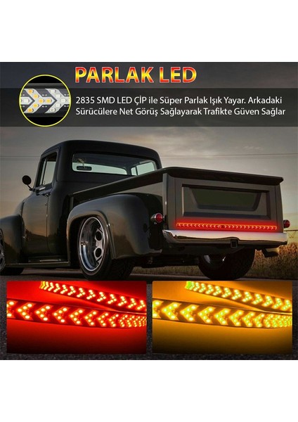 Pick Up Off Road 4x4 Ok Yönlü Bagaj Kapağı Altı Sinyal Ledi 120CM