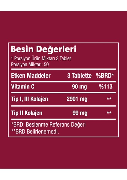 Vitanil's Nutrition C Vitamin İlaveli Kapsül Helal Sığır Kolajen Diyet Takviyesi - 150 Tablet - Tip 1-2-3 Kolajen, Bovine Collagen