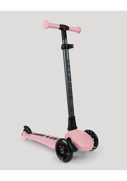 Let's Ride Two Işıklı Katlanabilir 3 Tekerlekli Scooter Pembe