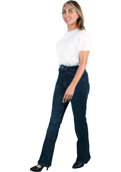 Kadın Geniş Paça Kot Pantolon modelleri