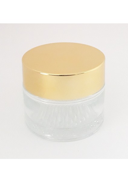 Boş Krem Kavanozu 50 ml (10 Adet) Şeffaf Sarı Kapaklı Kutu