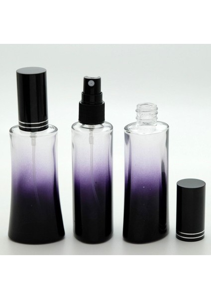 Boş Parfüm Şişesi 100 ml (5 Adet) Siyah Kapak Plastik Valf Eyfel Boş Şişe