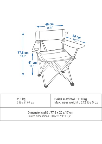 Quechua Katlanır Kamp Sandalyesi - Basıc modelleri