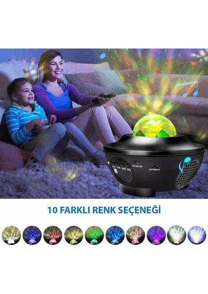 Smart Starry Projektör Light-Blth+Müzik+7farklı Ambians