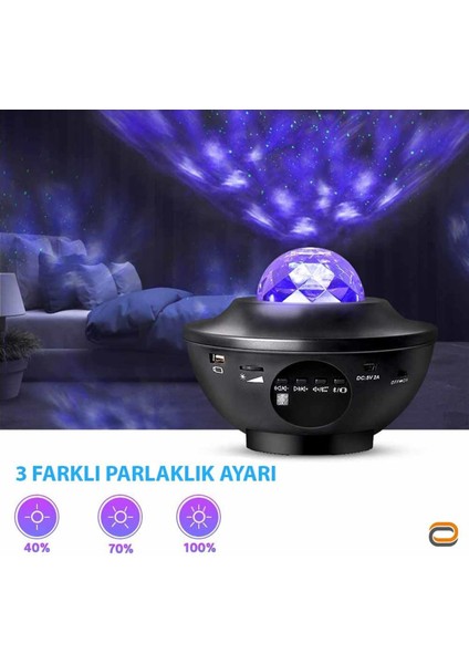 Smart Starry Projektör Light-Blth+Müzik+7farklı Ambians