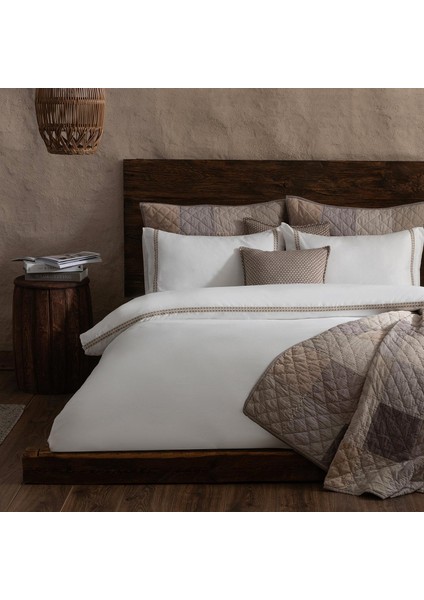 Afra Nevresim Seti Ekstra King Size 260X220 cm Ekru