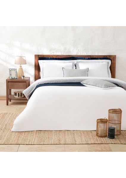 Shine Nevresim Seti Ekstra King Size 260X220 cm Beyaz/marin Mavi