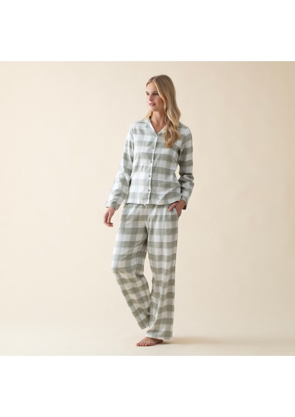Monteverde Kadın Pijama Takımı Ekru/yeşil