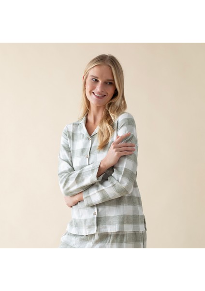 Monteverde Kadın Pijama Takımı Ekru/yeşil