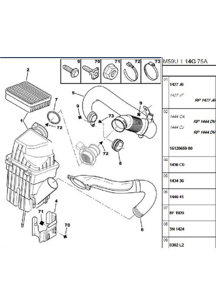 Hava Filtresi Dw8 (1444.VQ-50014014-1444TF)
