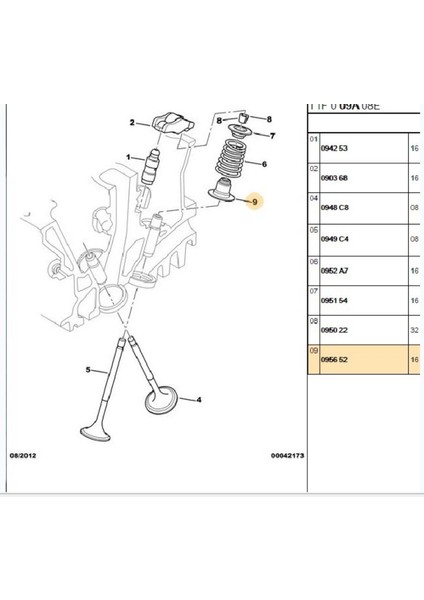 Subap Lastiği Citroen C2 C3 C4 (4S046-095652)