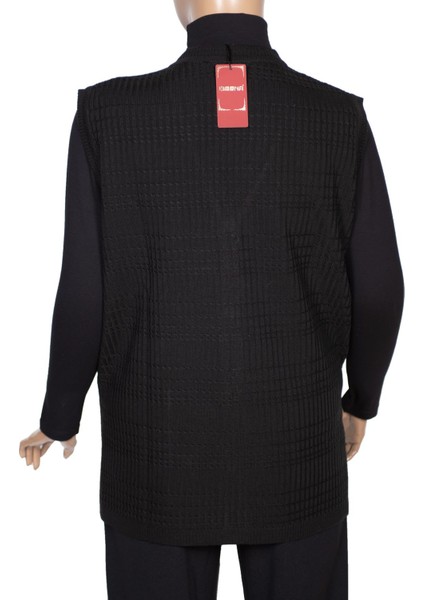 Kadın Nazan Büyük Beden Triko Düğmeli Cepli Siyah Yelek fırsatları