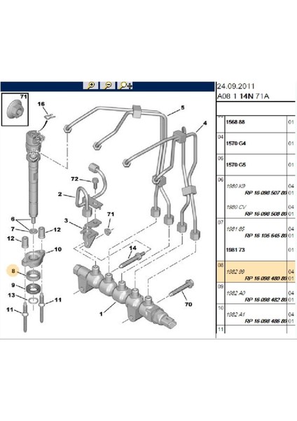 Enjektör Alt Plastik 207-307-C4-PARTNER Tepee Dv6 (1609848080-1638159980-BPE260073)