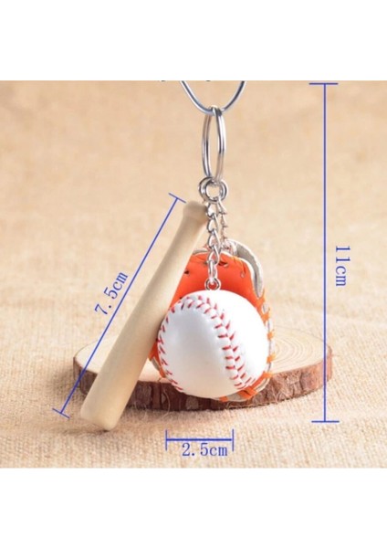 Gerçekçi Beyzbol Tasarımlı Şık Anahtarlık Kolye Çanta Süsü Baseball Keychain