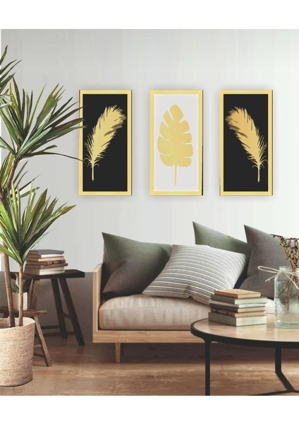 Tüy Pano 3 Lü Takım Gold
