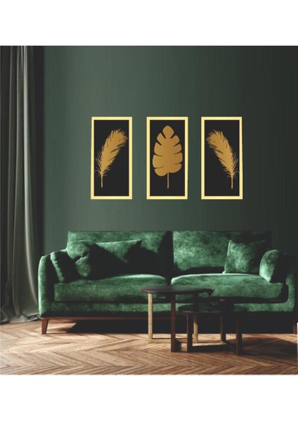 Tüy Pano 3 Lü Takım Gold