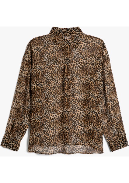 Leopar Desenli Gömlek Uzun Kollu Düğmeli fiyatları