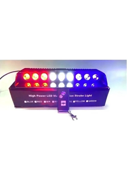S9 9 LED 3 Renkli Kırmızı Beyaz Mavi Çakar