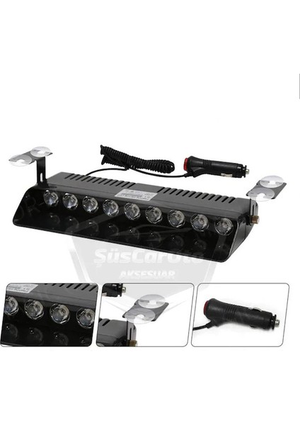 S9 9 LED 3 Renkli Kırmızı Beyaz Mavi Çakar