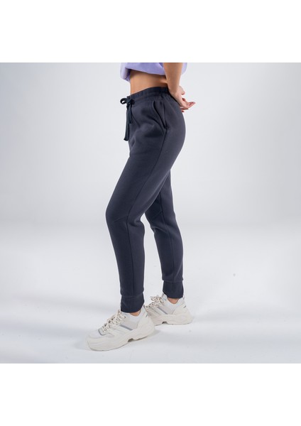 Friday Offset Agar Kadın Koyu Mavi Cepli Lastikli Jogger Pantalon Eşofman Altı