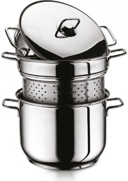 Haşlama Süzgeçli Spaghetti Çelik Tencere 22X16,5 cm Çelik Kapaklı fiyatları