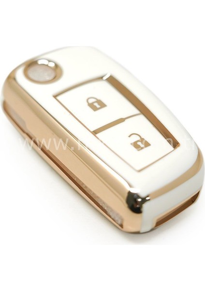 Nissan Micra Juke Qashqai X-Trail Note Pulsar Sustalı Nano Anahtar Kılıfı 2 Buton Beyaz modelleri