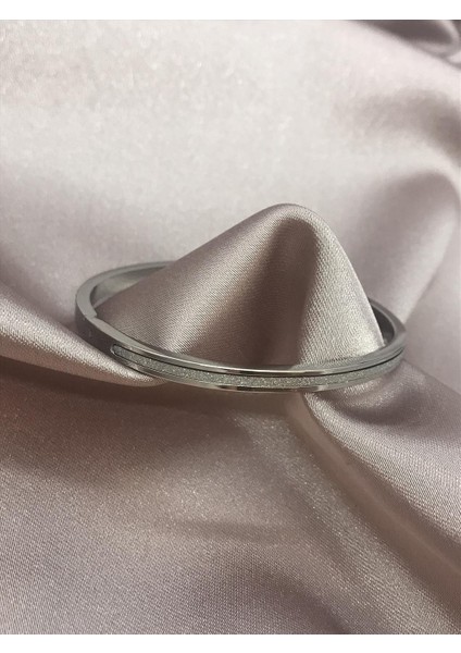 Çelik Sedefli Silver Kelepçe Bileklik