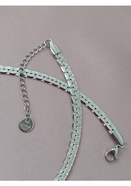 Çelik Yılan Derili Silver Kolye fiyatları