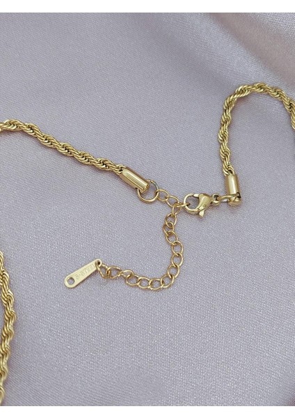 Çelik Burgu Zincir Gold Yonca KOLYE(60-65CM/2 Mm) fırsatları
