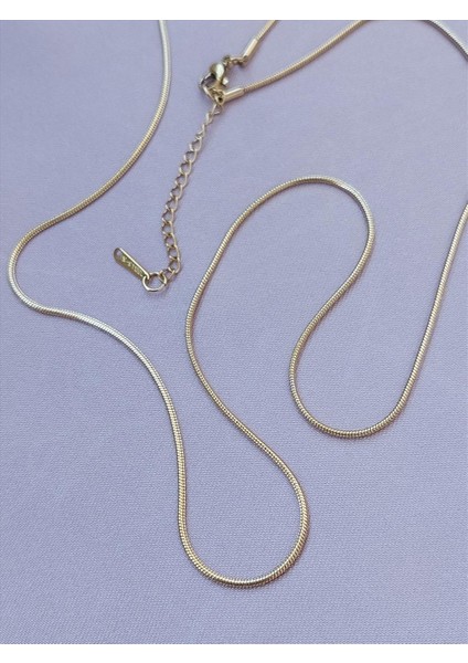 Çelik Ince Silindir 60-65 cm Gold Kolye