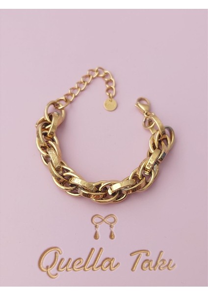 Çelik Içiçe Sarmal Gold Bileklik (17-22 cm arası kullanılabilir) fırsatları