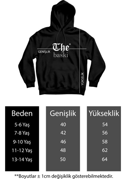 The Baski Yılbaşı Yeni Yıl Baskılı  Pamuk Içi Polar Premium 3 Iplik Siyah Sweatshirt