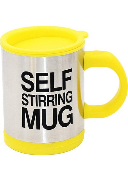 Kişiye Özel Kendini Karıştıran Mikser Kupa Termos Bardak Sarıi - Self Stirring Mug