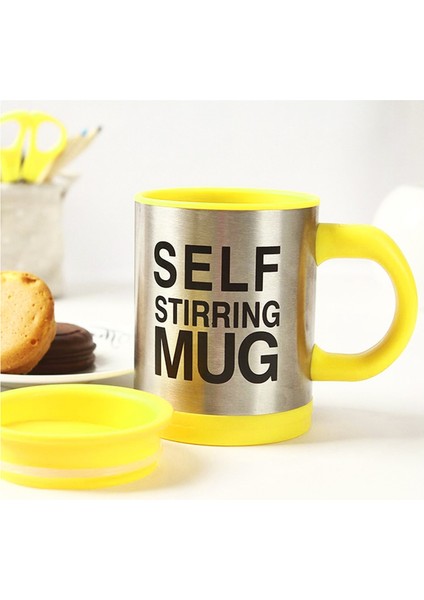 Kişiye Özel Kendini Karıştıran Mikser Kupa Termos Bardak Sarıi - Self Stirring Mug fiyatları