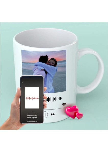 Spotify Kodlu Kişiye Özel Kupa Bardak ve Altlıgı indirimleri
