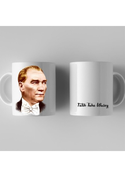 Kişiye Özel Mustafa Kemal Atatürk Resimli Kupa Bardak