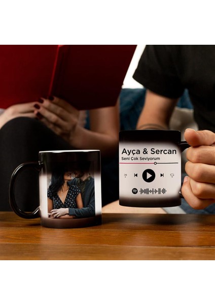 Spotify Tasarımlı Sihirli Kupa Bardak 1 Adet