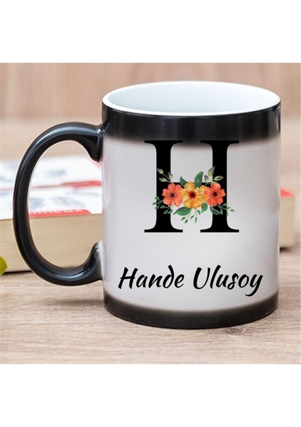 Kişiye Özel Baş Harf Tasarımlı Sihirli Kupa Bardak
