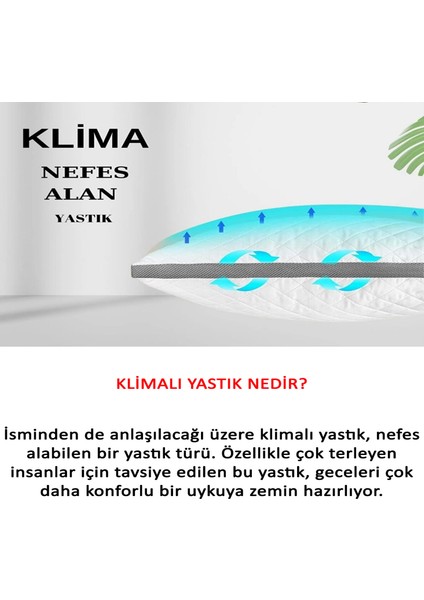 Tekstil Home Kapitoneli Klimalı Yastık %100 Silikon Nefes Alan Kumaş Beyaz